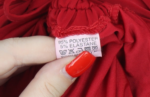 Brand and care label for Club L London Women’s Red Strapless Bodycon Dress