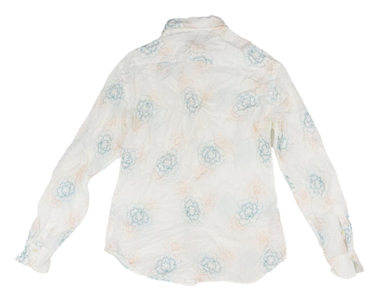 French Connection Women's Ivory Button-Up Shirt, M, Floral