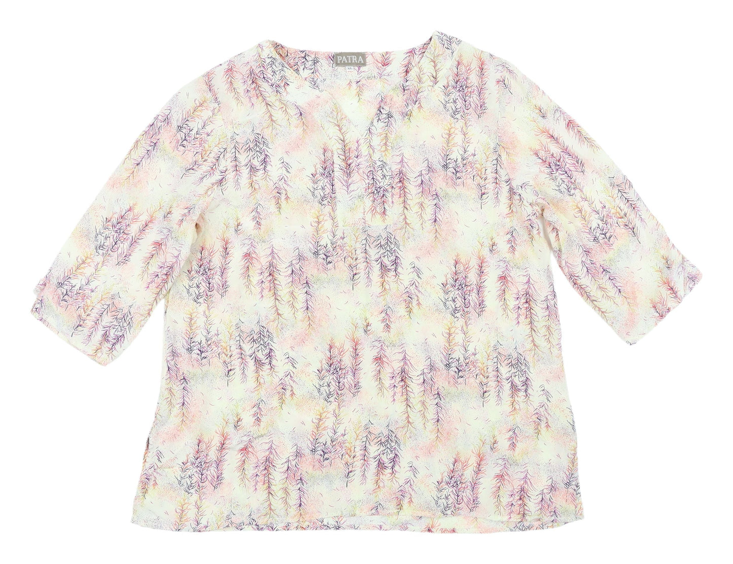 Patra Women's Multicoloured Silk Tunic Blouse XL