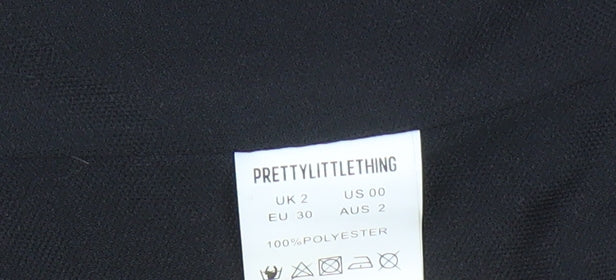 Brand and care label for PRETTYLITTLETHING Black Camisole Blouse, size 2, Party Style