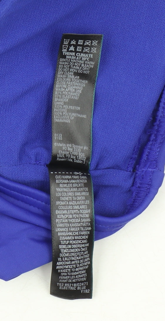 Marks and Spencer Blue Bandeau Swim Top, Size 8