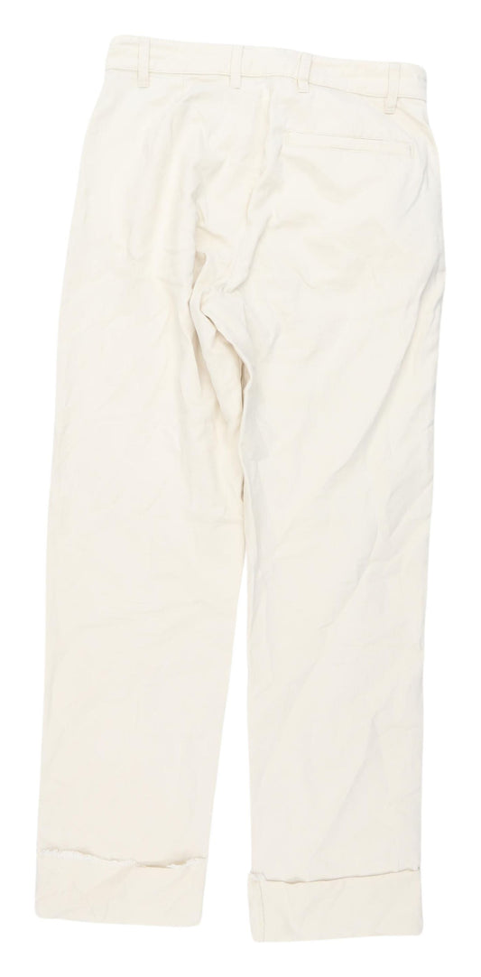 Zara Ivory Cotton Straight Jeans Women Size 2