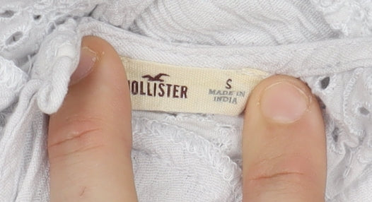 Hollister White Embroidered Camisole Tank Top, Size S
