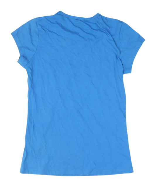 Womens UK Size 12 mountainlife Blue Polyester Blend T-Shirt