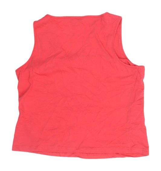 Womens UK Size 16 Lakeland Red 100% Cotton Tank