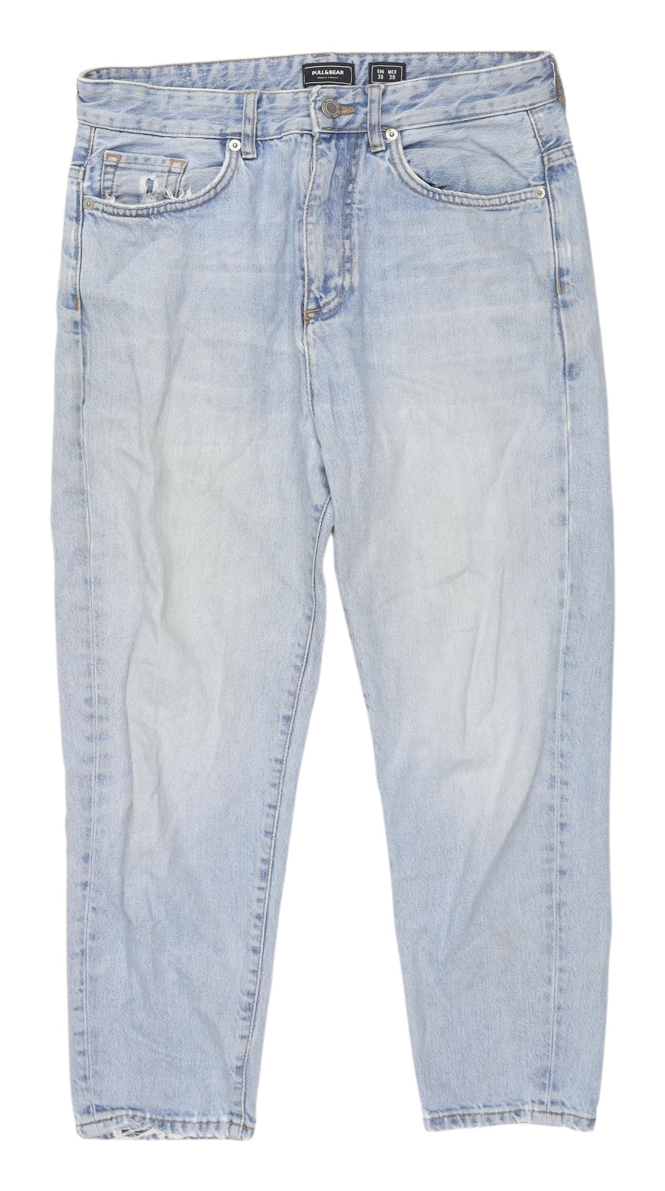 Pull&Bear Men's Light Blue Straight Jeans