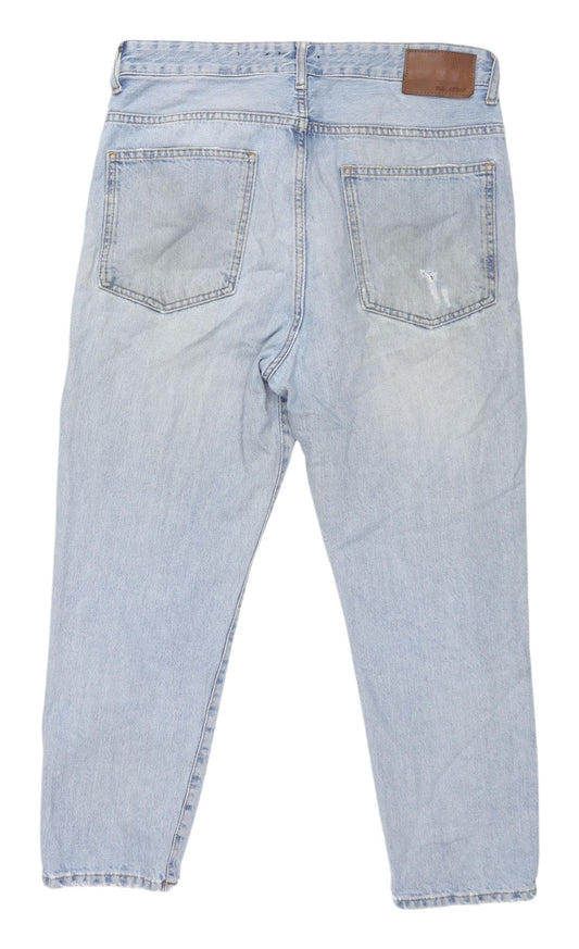Pull&Bear Men's Light Blue Straight Jeans