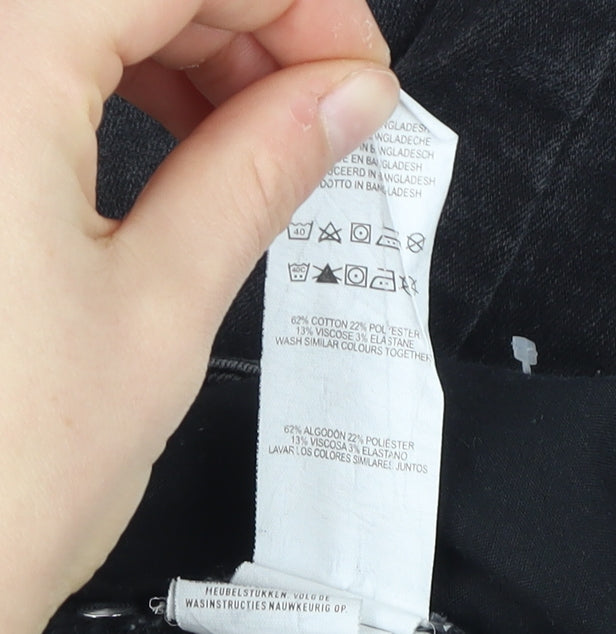 Brand and care label for Denim Co Women's Black Skinny Jeans, size 14