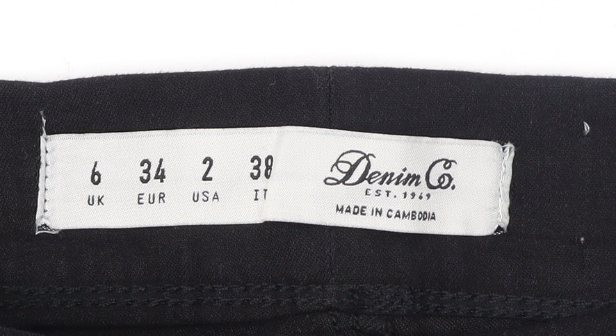 Brand and care label for Denim Co. Women's Black Jegging Slim Jeans, size 6