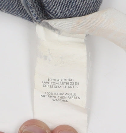 Brand and care label for Denim Co Women's Blue Pinafore Dress, size 6