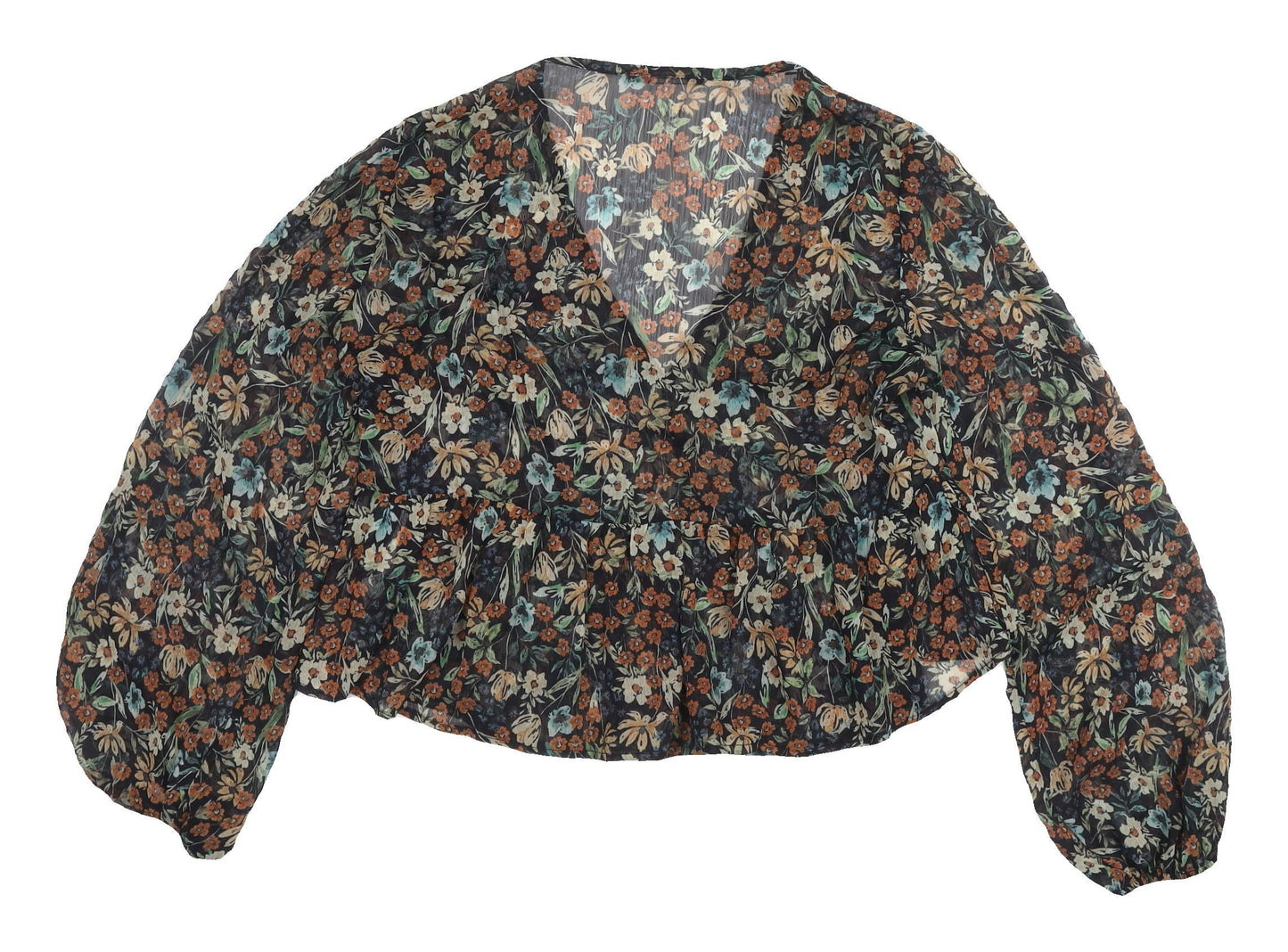 Stradivarius Women's Floral Multicoloured Tunic Blouse M