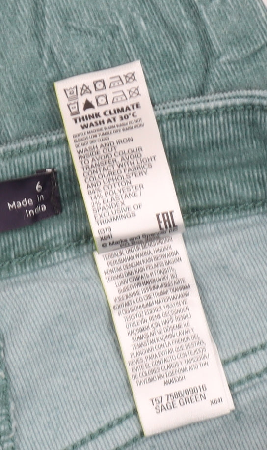 Marks & Spencer Slim Green Trousers Women Size 6