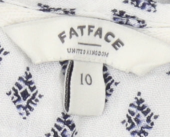 Fat Face Women's Ivory Geometric Shift Dress