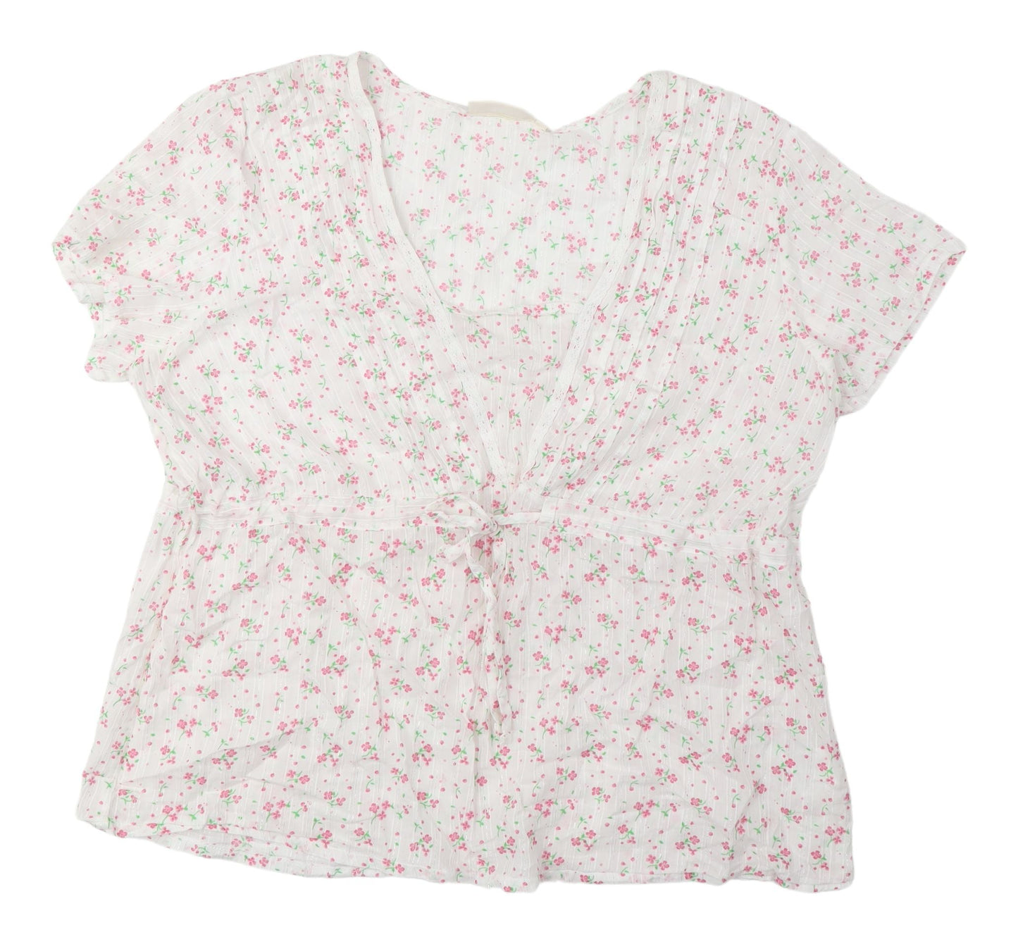 Dolce Dolce Women’s White Floral Blouse Size 22