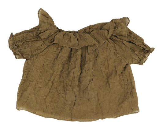 Cider Women's Brown Off the Shoulder Blouse - Size S