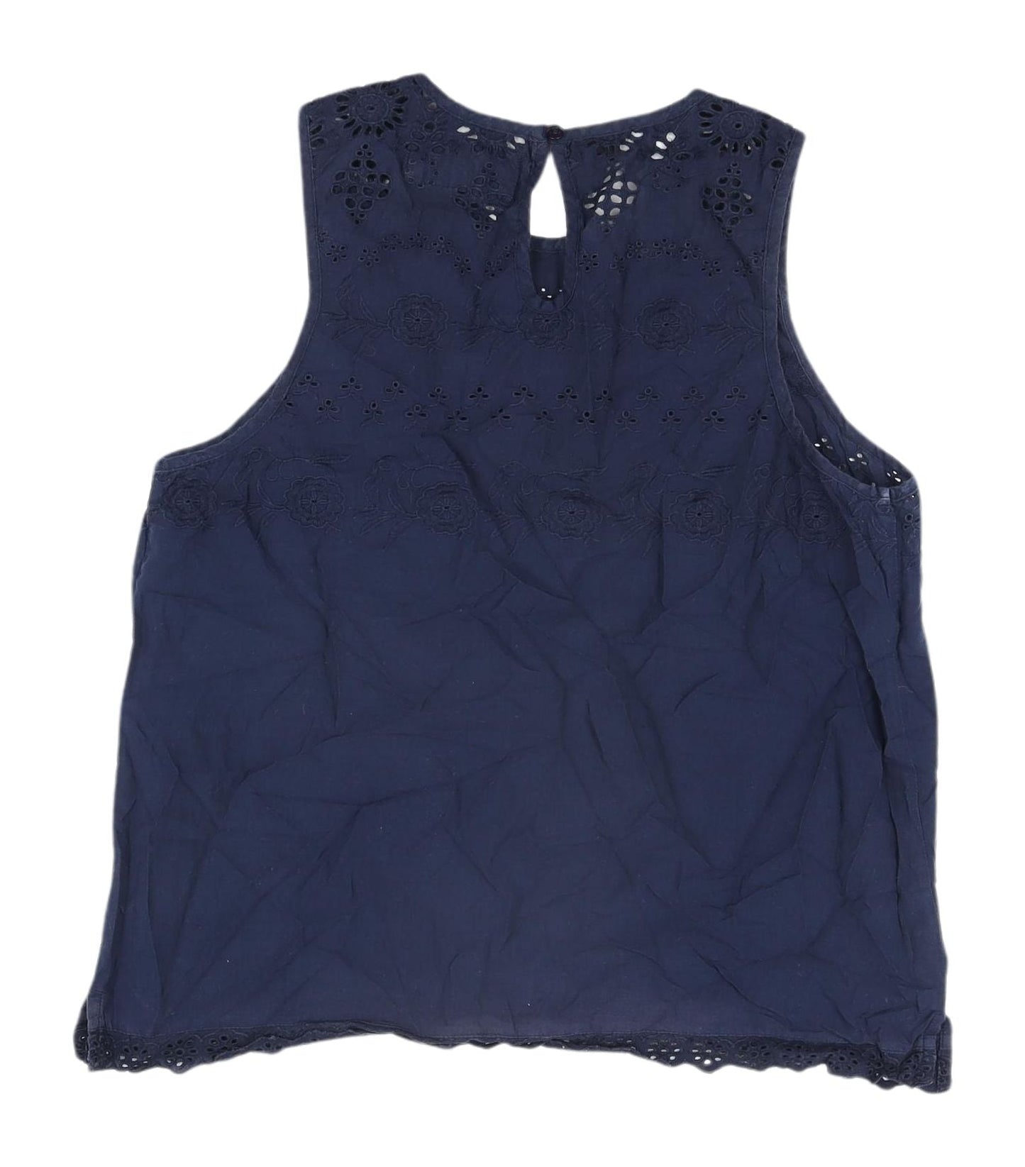 Superdry Women's Blue Embroidered Tank Top L