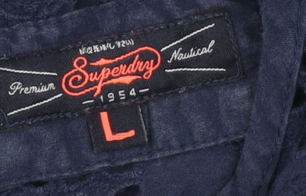 Superdry Women's Blue Embroidered Tank Top L