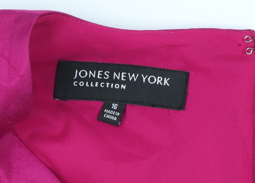 Jones New York Pink Silk Sheath Dress Size 18