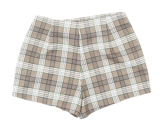 Sincerely Jules Women's Brown Plaid Wrap Shorts S