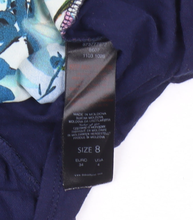 Brand and care label for Red Herring Women's Multicolour Floral Blouse, size 8