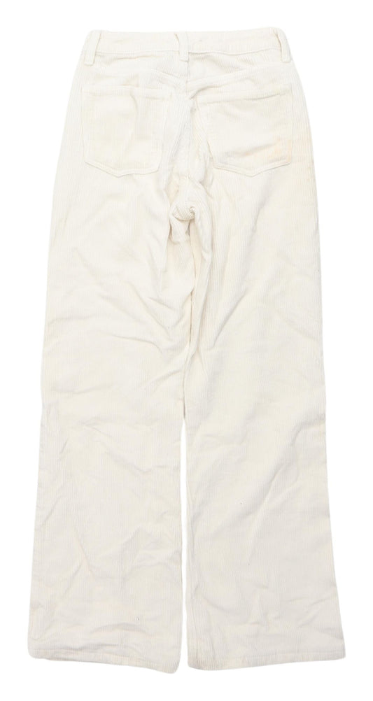 Topshop Women's Ivory Cropped Corduroy Trousers Size 6