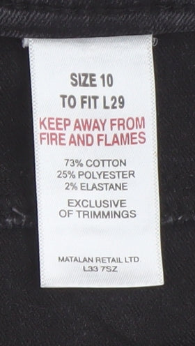 Brand and care label for Papaya Black Slim Jegging Women's Jeans, size 10