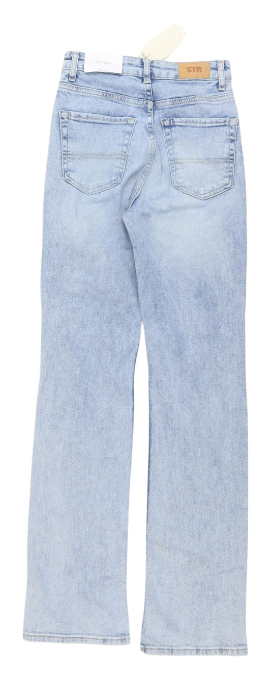 Stradivarius Blue Straight Jeans Size 6 Women's Denim