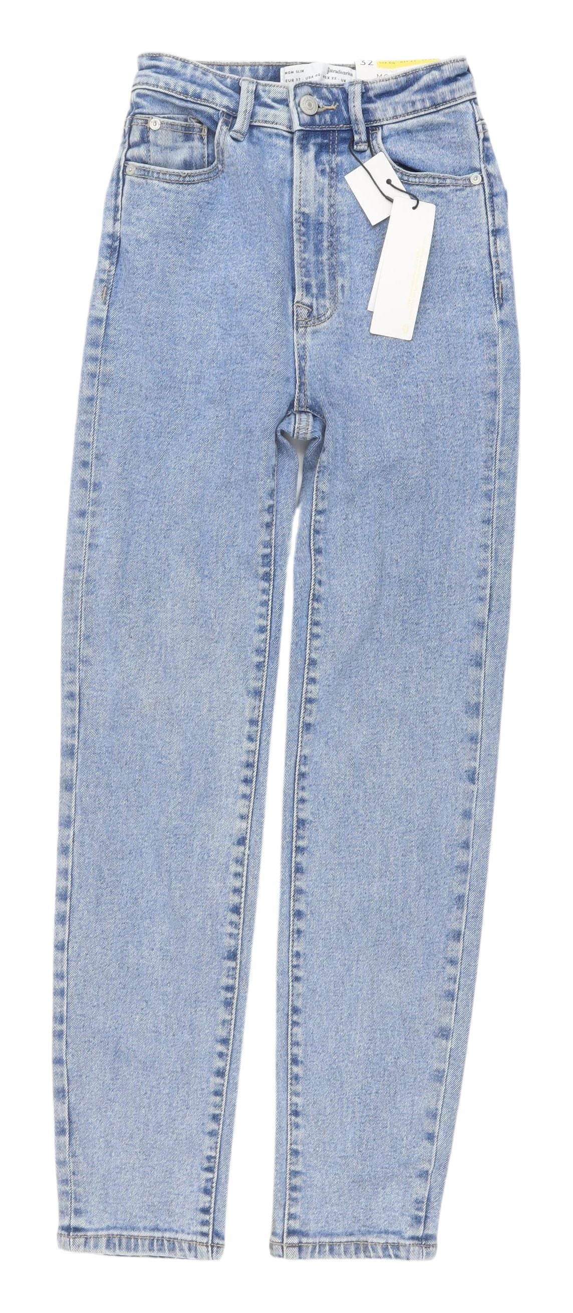 Stradivarius Women's Blue Slim Mom Jeans Size 4 New