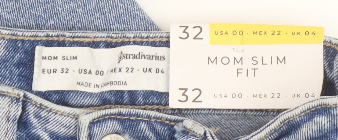 Stradivarius Women's Blue Slim Mom Jeans Size 4 New