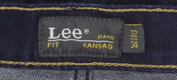 Lee Men's Blue Denim Straight Jeans Size 32/34