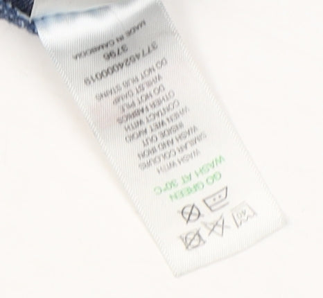 Brand and care label for Denim Women's Blue Straight Leg Cotton Denim Jeans, size 12