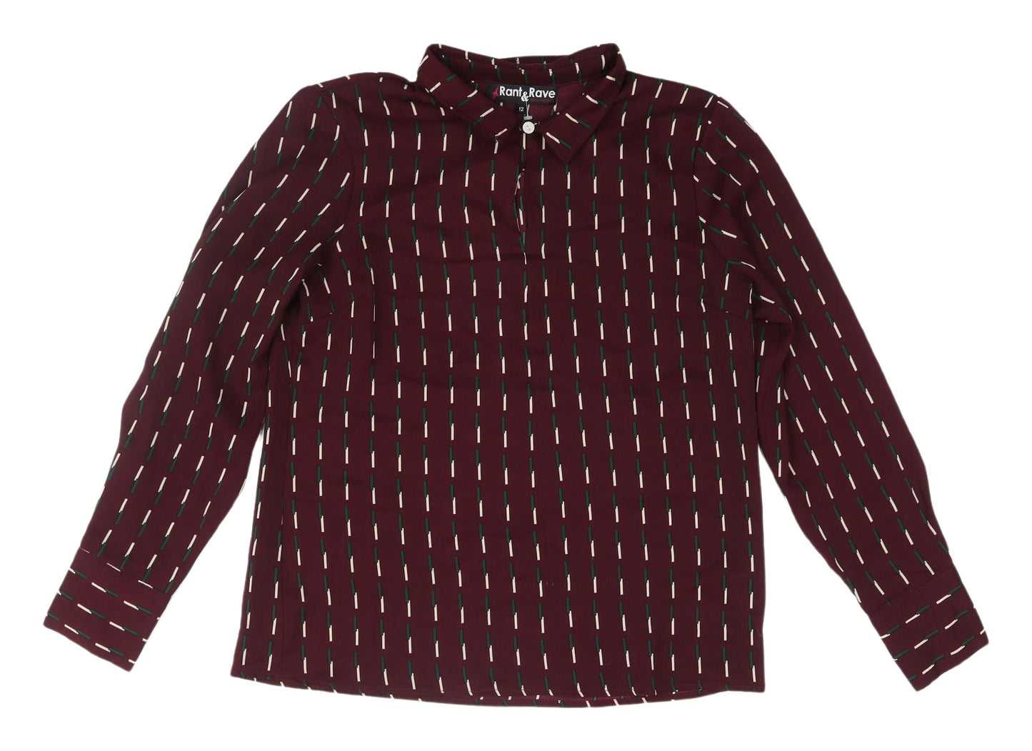 Rant & Rave Women's Red Geometric Blouse Size 12