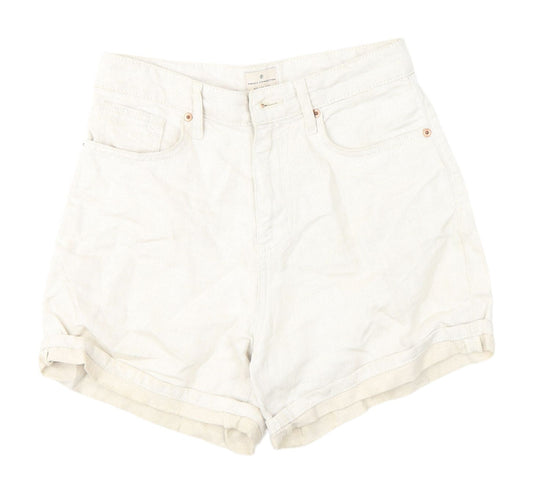 Additional front view of French Connection Ivory Mom Shorts -, size 8