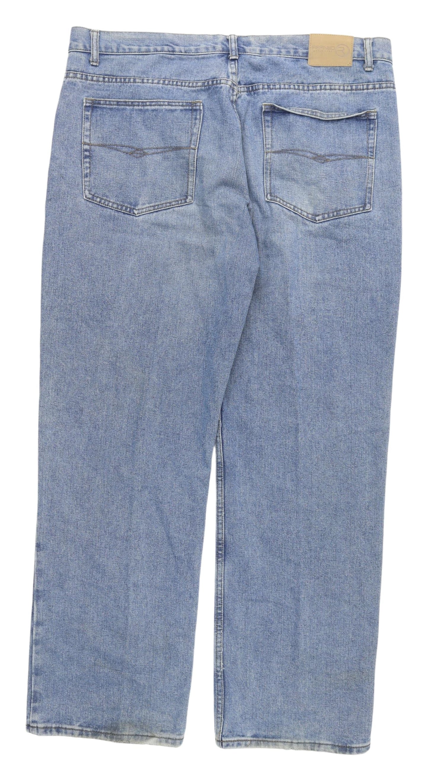 Refined Men's Blue Straight Jeans 5XL Classic Fit