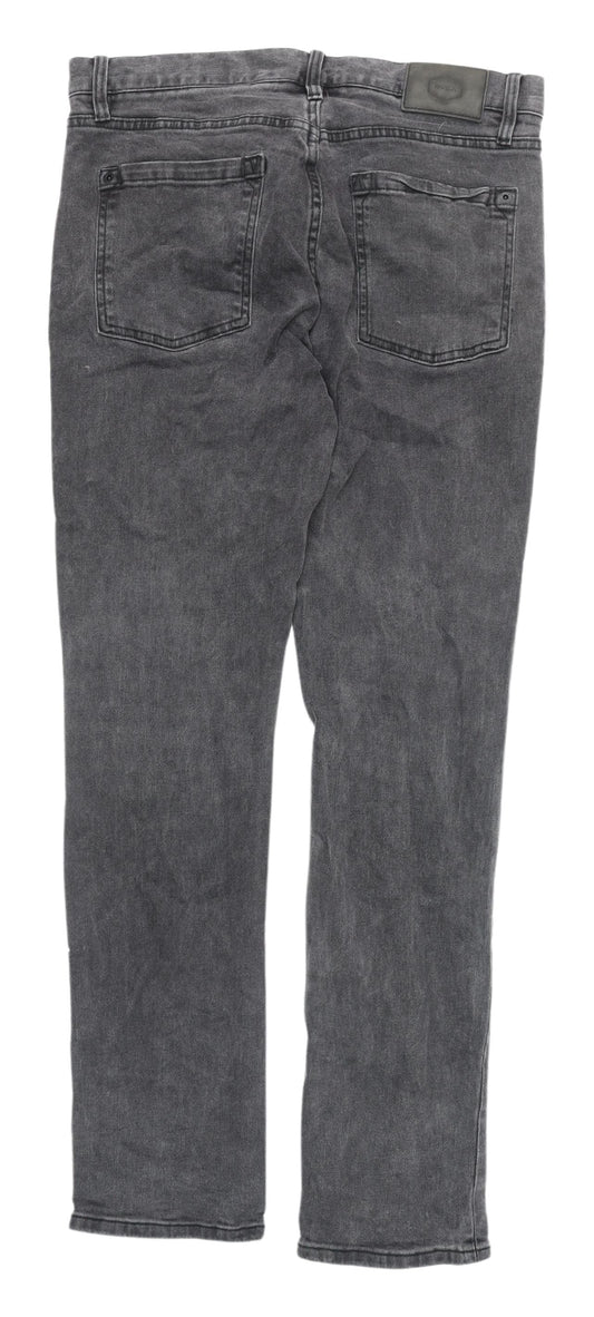 RVCA Men’s Grey Straight Jeans - Size 10, Charcoal Wash