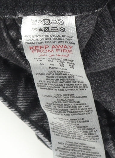 Brand and care label for boohooMAN Grey Straight Jeans -, size L