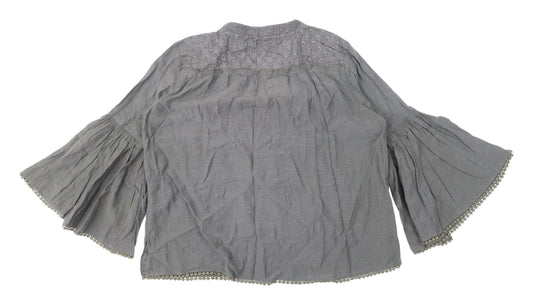 Mint Velvet Women's Grey Bohemian Blouse, Size 8