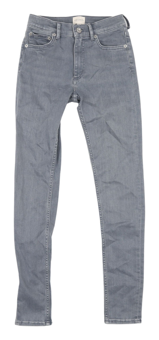 Additional front view of French Connection Grey Skinny Jeans, Women's, size 6