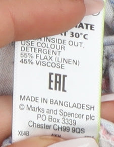 Brand and care label for Marks & Spencer Floral Tunic Blouse, Multicoloured, size 10