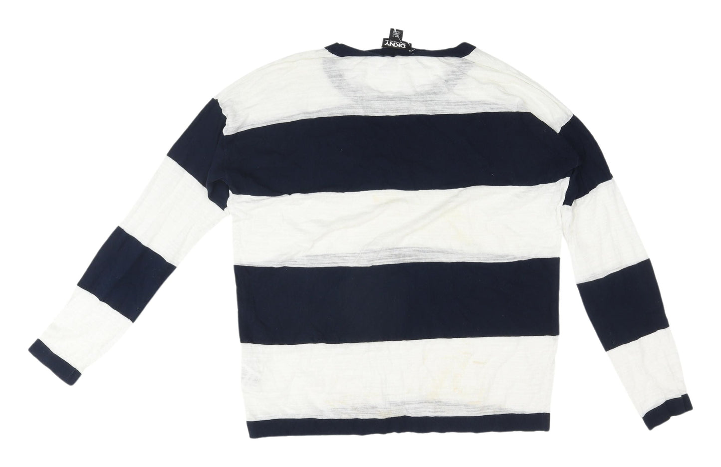 DKNY Women's Striped Jersey T-Shirt, Black/White, S