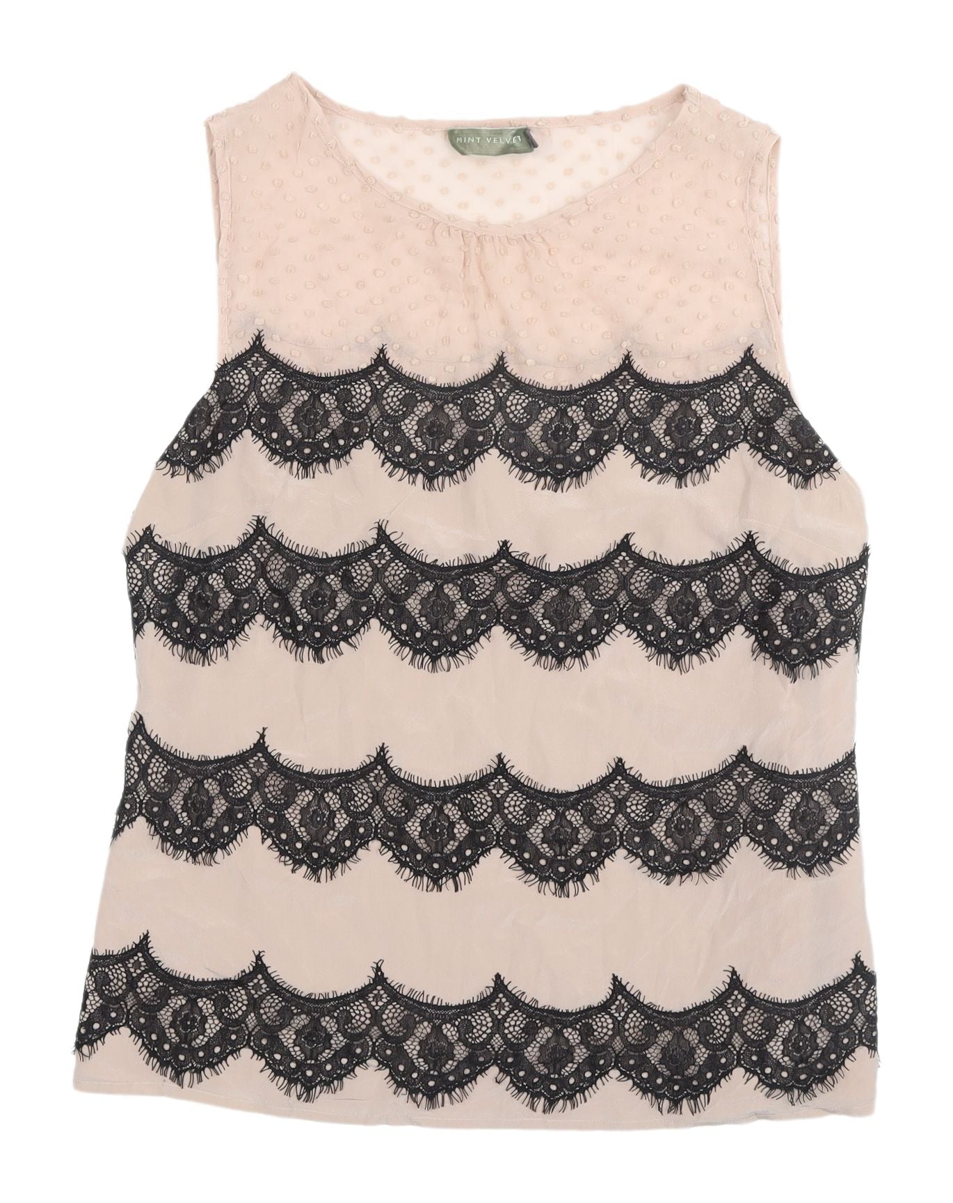 Mint Velvet Women's Beige Lace Camisole Blouse Size 14