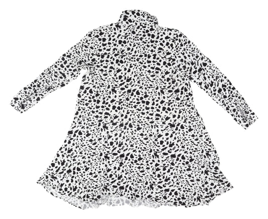 Apricot Women's Black & White Shirt Dress - Size 12
