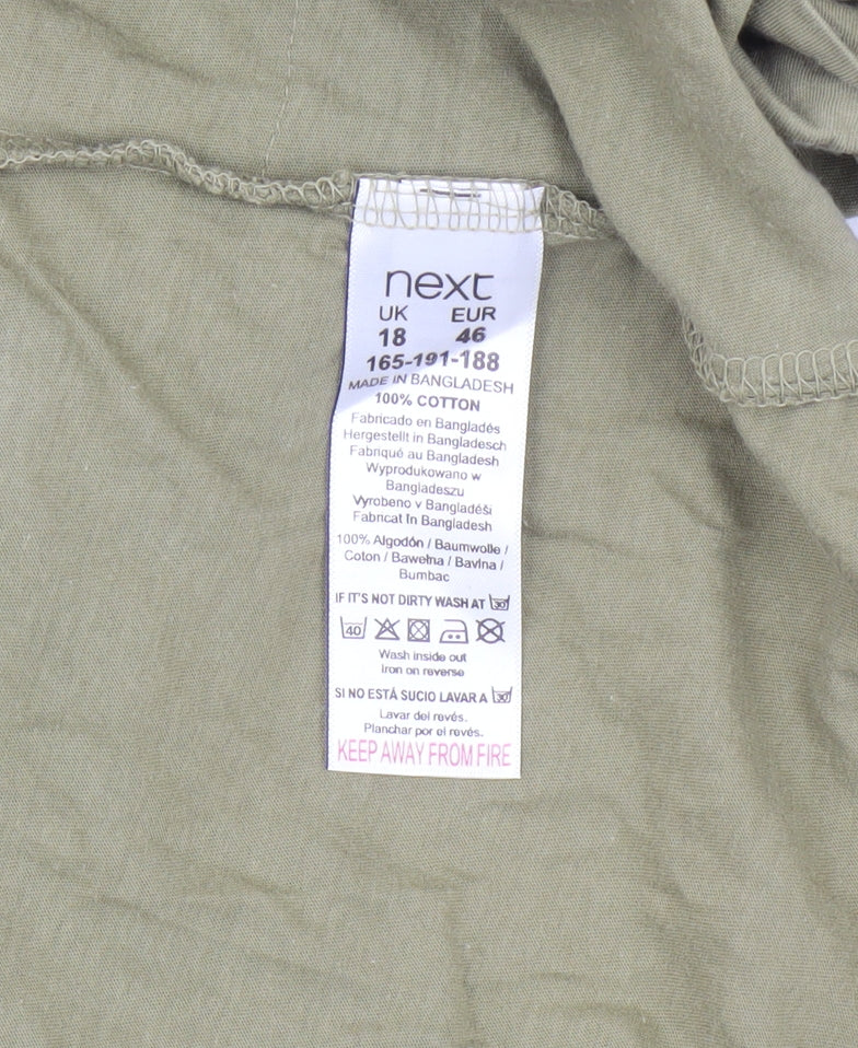 Next Women's Green Wrap Dress with Pockets, Size 18