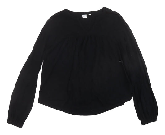 GAP Women's Black Cotton Blouse - Size 10 Regular