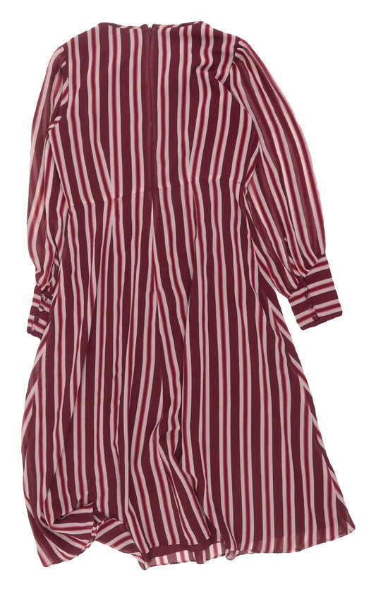 Boden Women's Red Striped Knee Length Dress 8P
