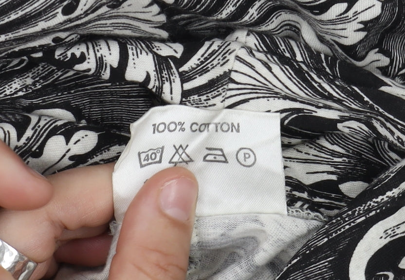 Brand and care label for Miss Selfridge Women's Black Wrap Blouse M