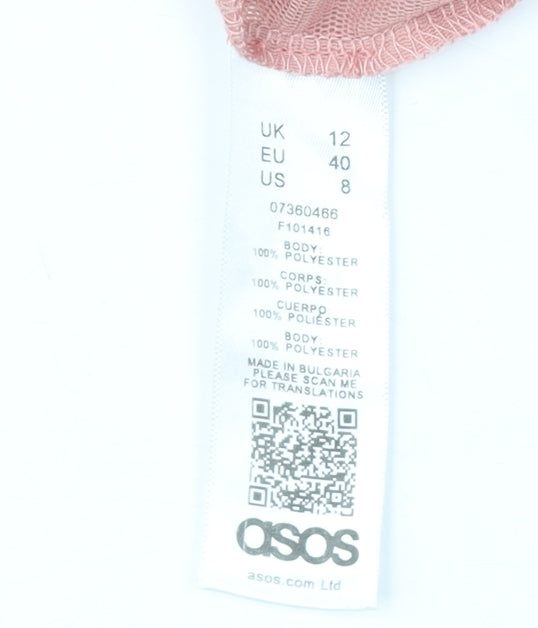 ASOS Women's Pink Off-Shoulder Bell Sleeve Blouse