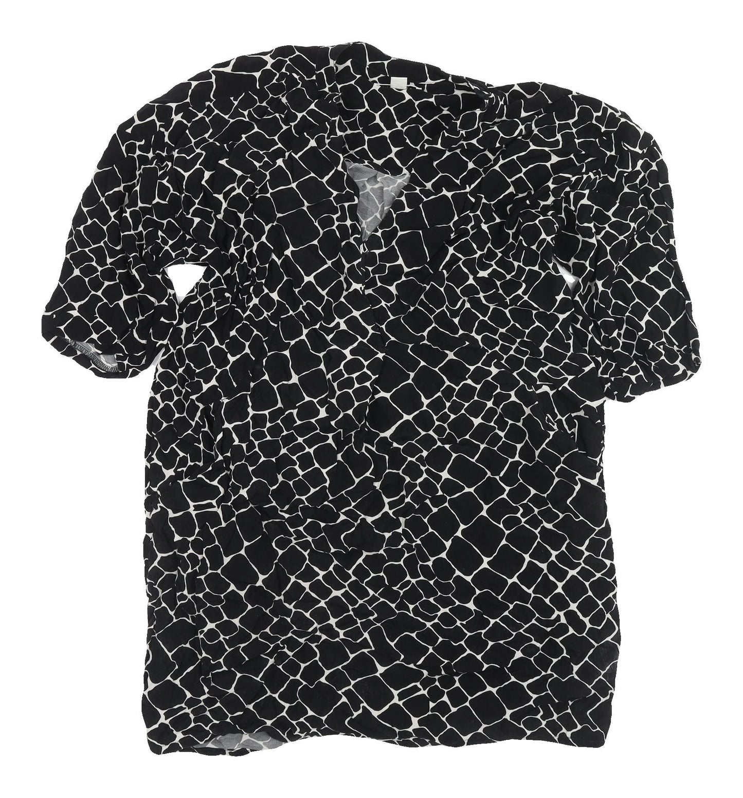 Whistles Women's Black XS Geometric V-Neck Blouse