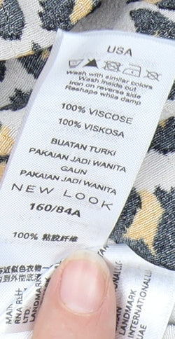 Brand and care label for New Look Wrap Dress - Multicoloured, size 8, Animal Print