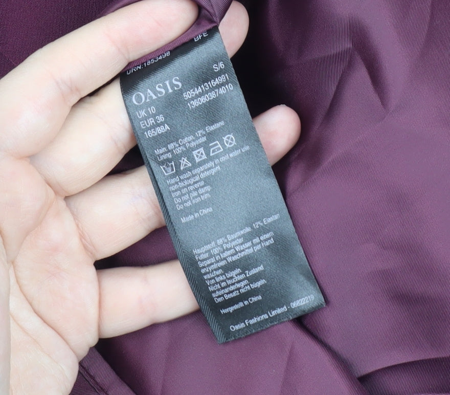 Oasis Women's Purple A-Line Knee Length Dress Size 10